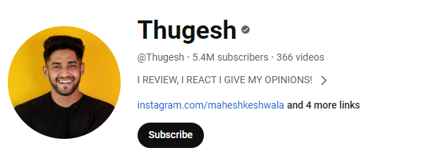 Thugesh Net Worth